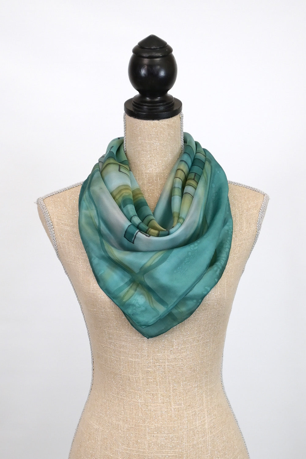 ◇DAKS◇ [SILK100%] Beige check pattern square silk scarf DC Daks 100% Silk Blue Beige Checked Scarf | eBay
