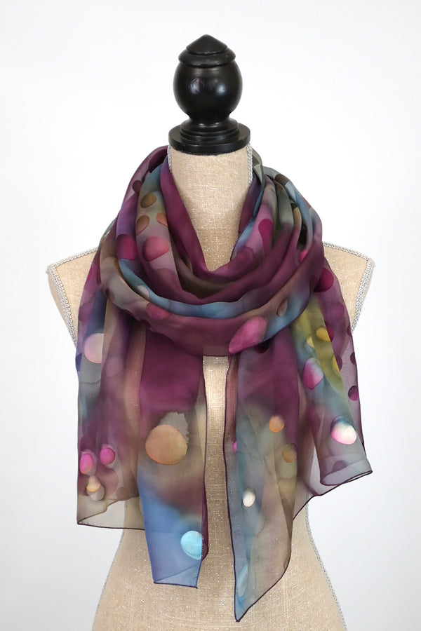 Etchedsilkscarfwithsatindotspl
