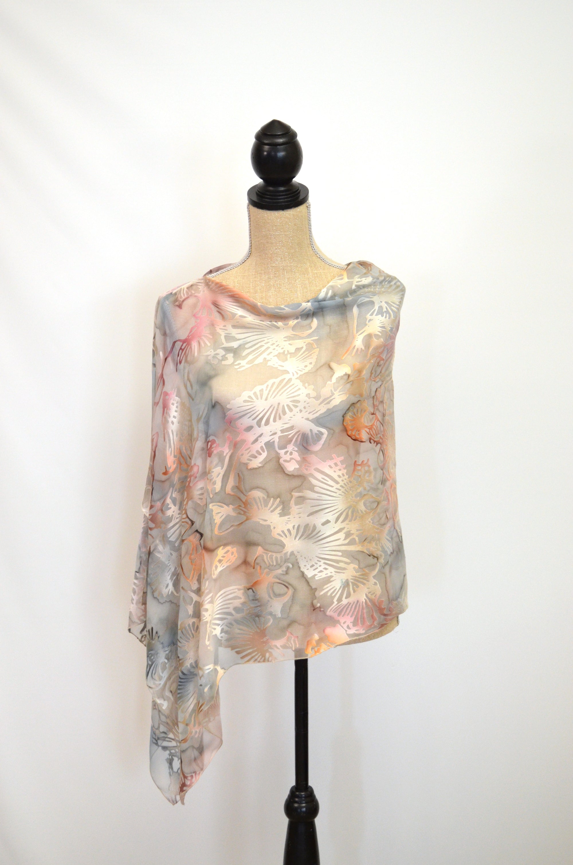 Silk-Satin Poncho Coverup | 25" Depth