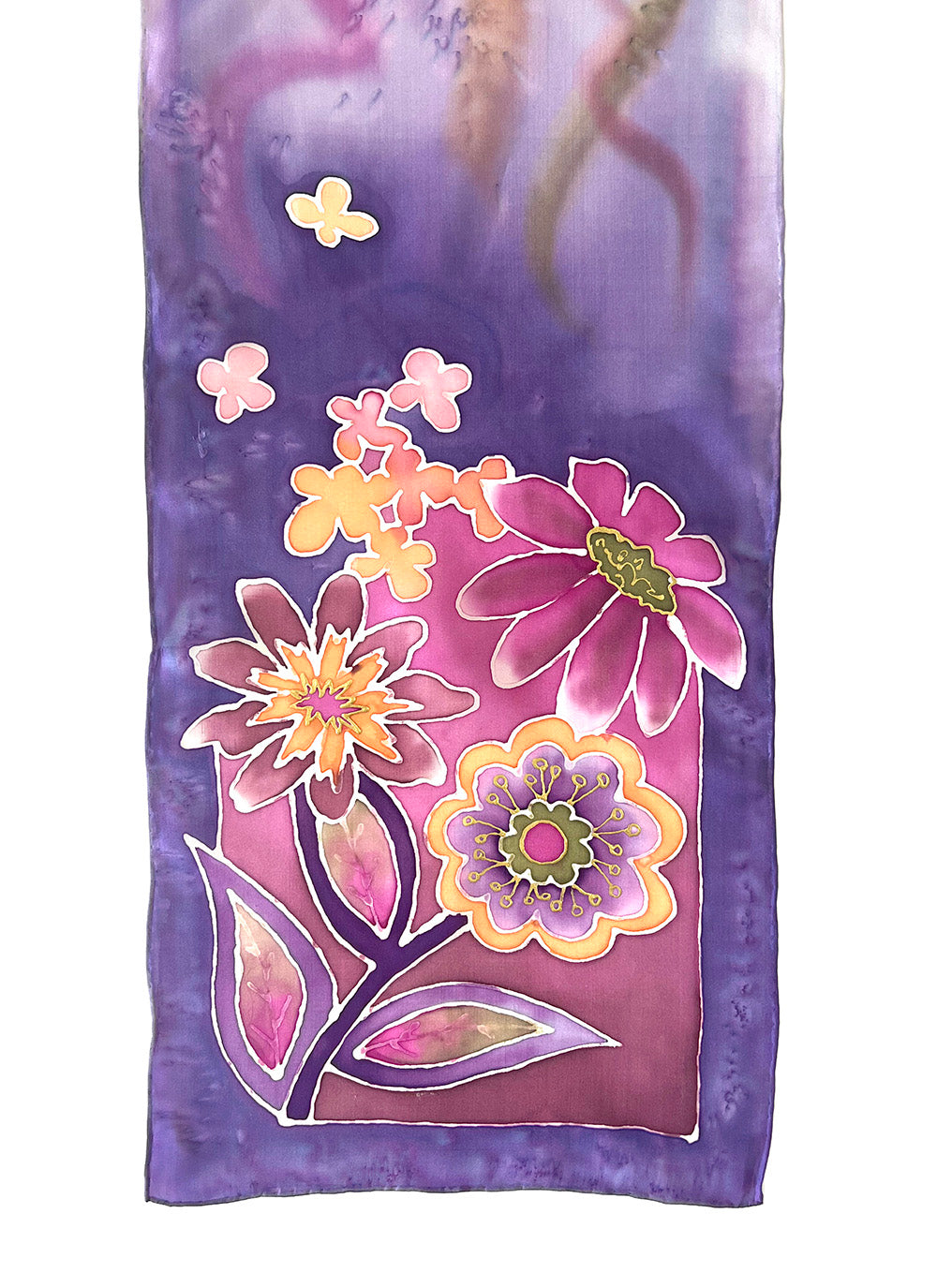 Retro Flowers Scarf | 8"x54"