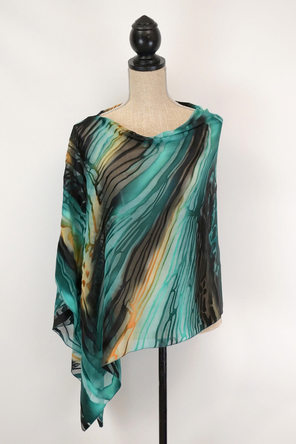 Silk-Satin Poncho Coverup | 25" Depth