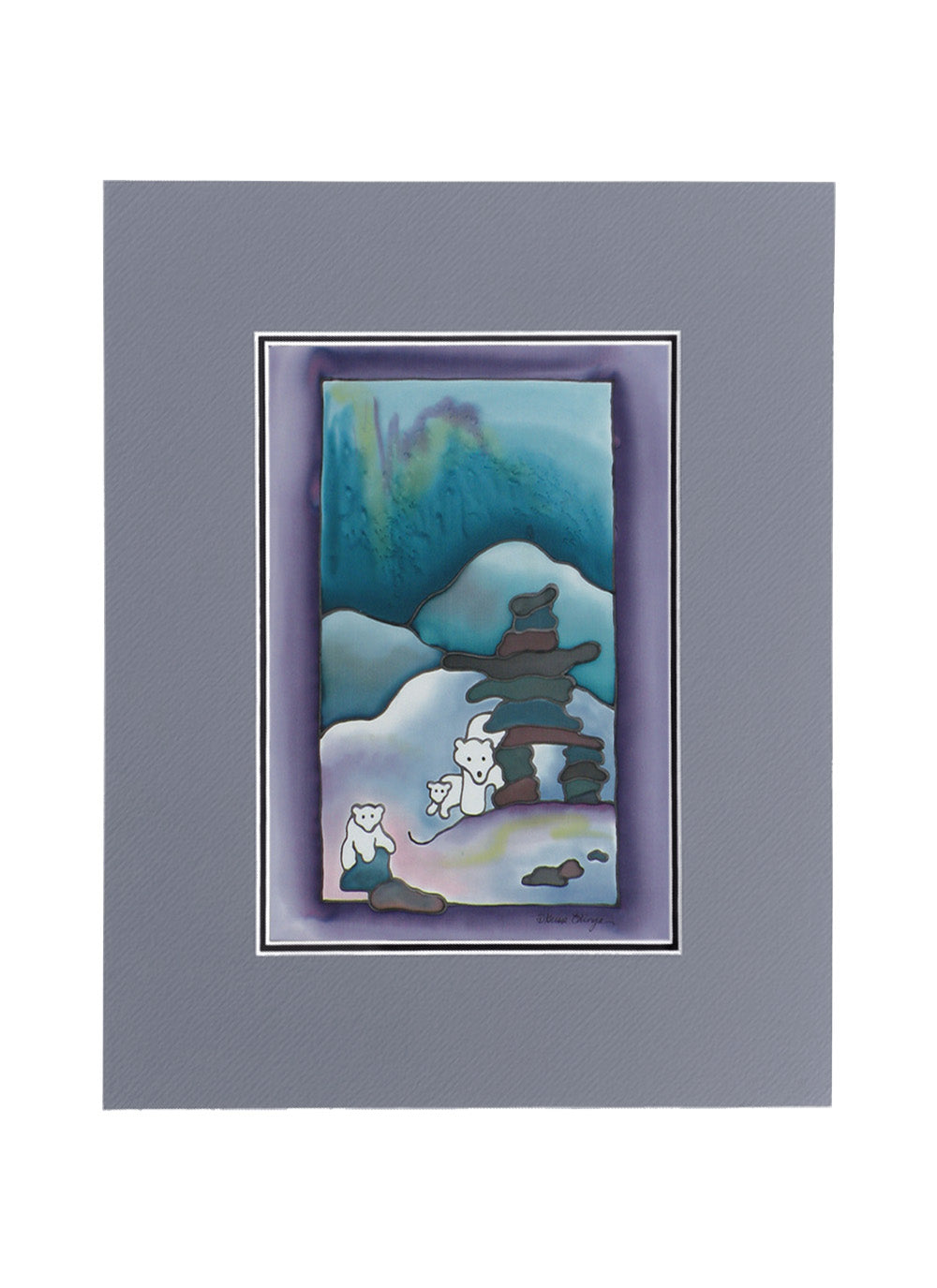 Inuksuk and Polar Bears Print | 11"x14"