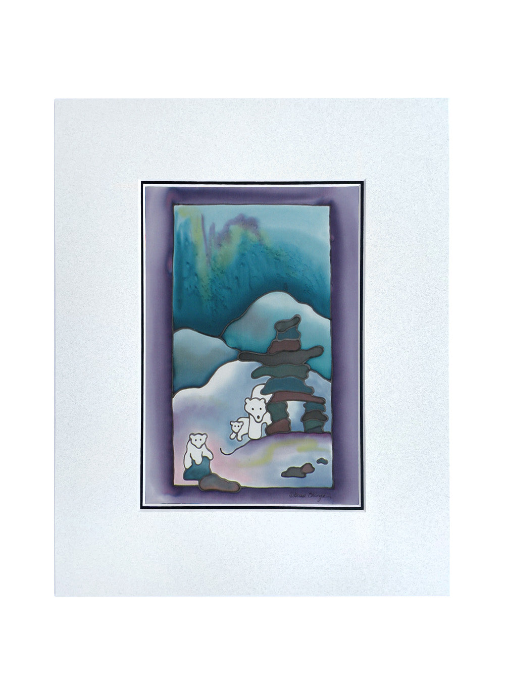 Inuksuk and Polar Bears Print | 11"x14"