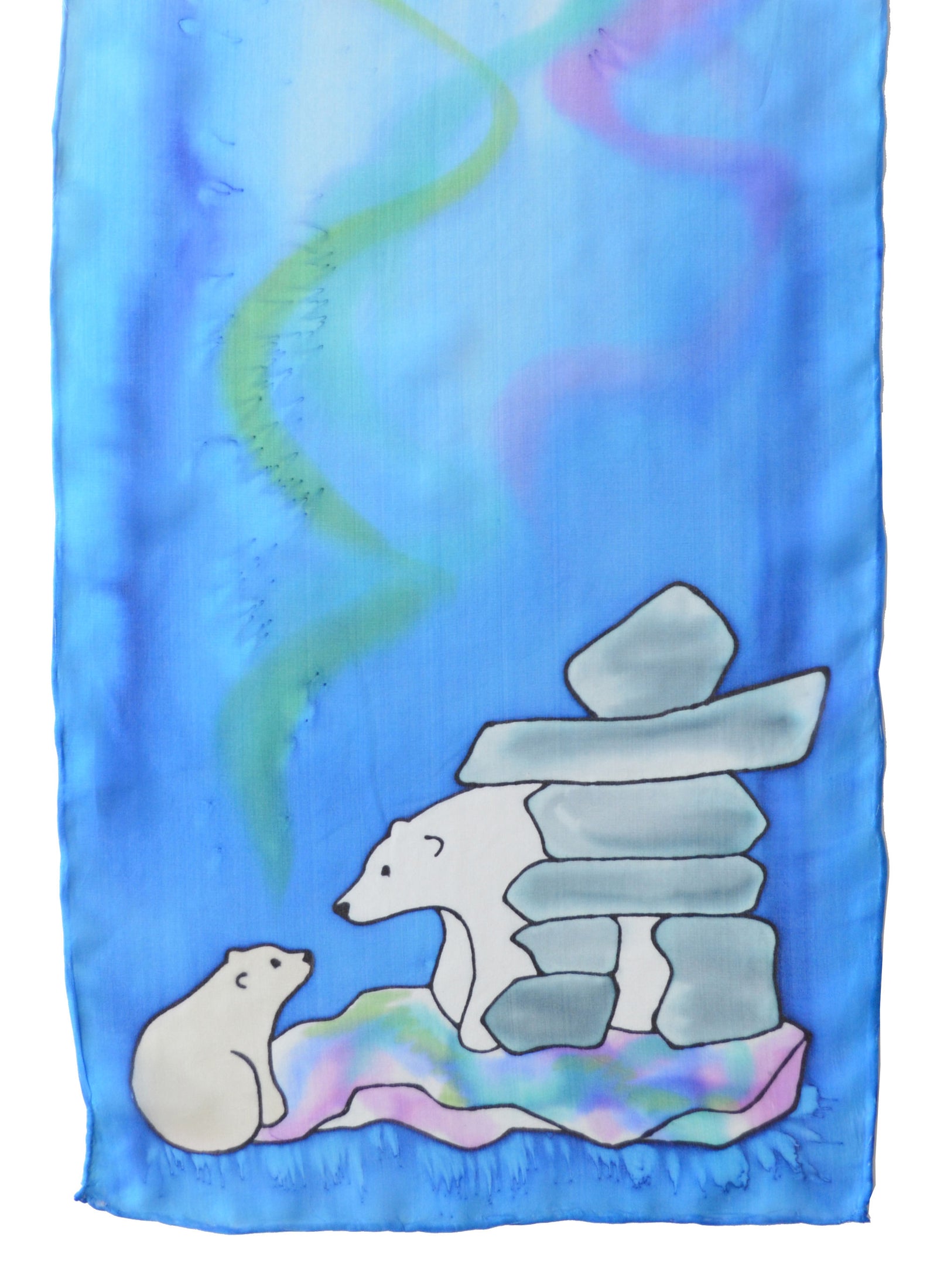 Mother and Cub Border Scarf | 11"x60"