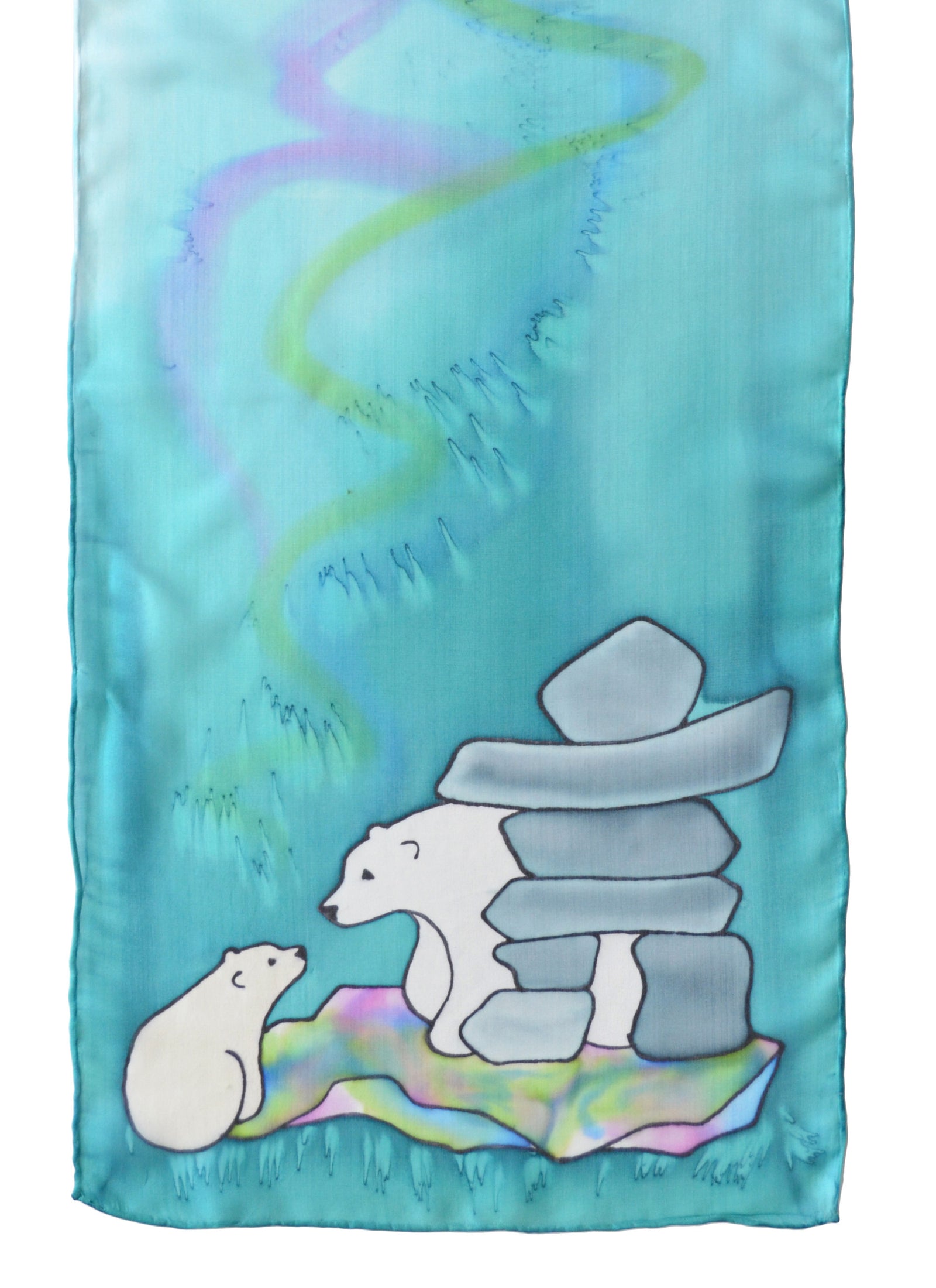 Mother and Cub Border Scarf | 11"x60"