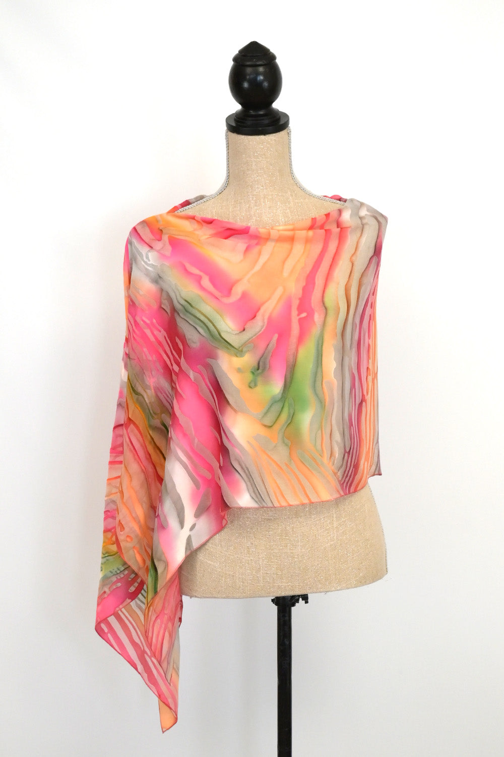 Silk-Satin Poncho Coverup | 19" Depth